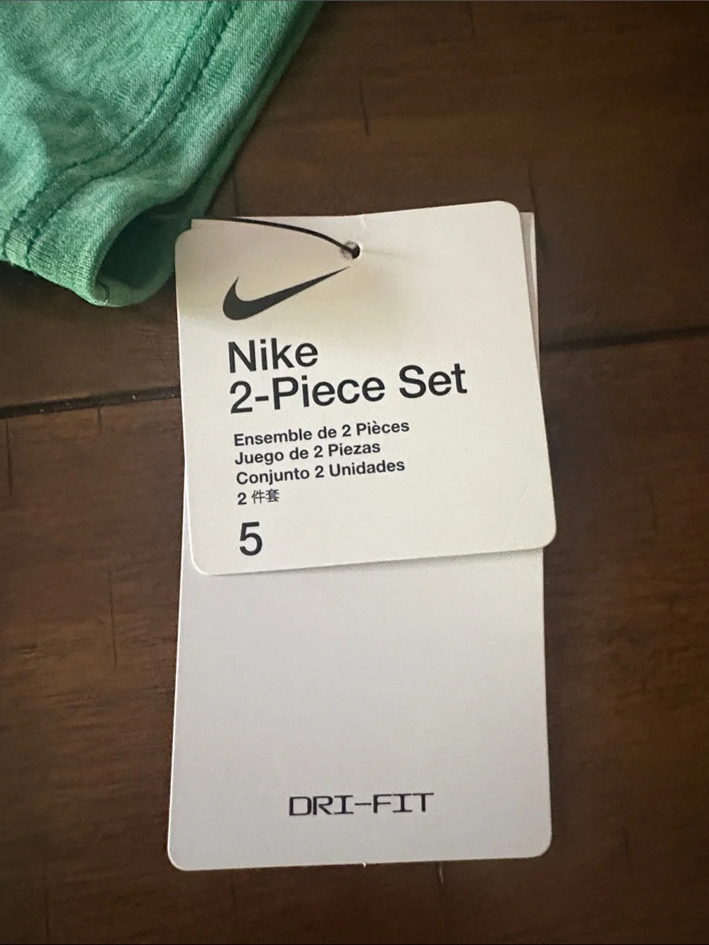 Nike Kids Boys Dri Fit Graphic Tee with Gray & Green Athletic Shorts size 5 NWT - Picture 3 of 4